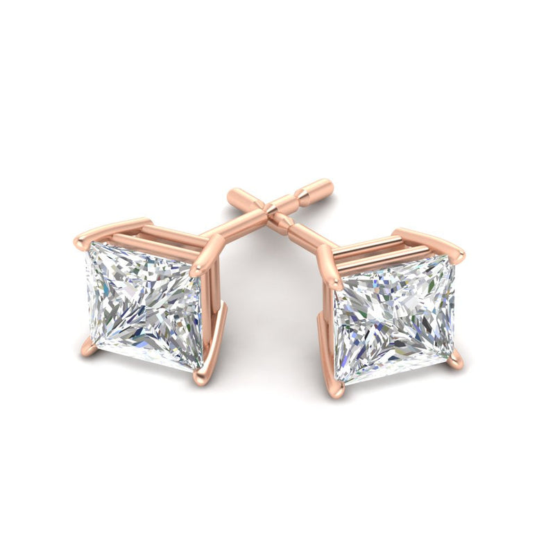 Princess-Cut Diamond Solitaire Stud Earrings (1 - 10ct | GIA & IGI Certified)