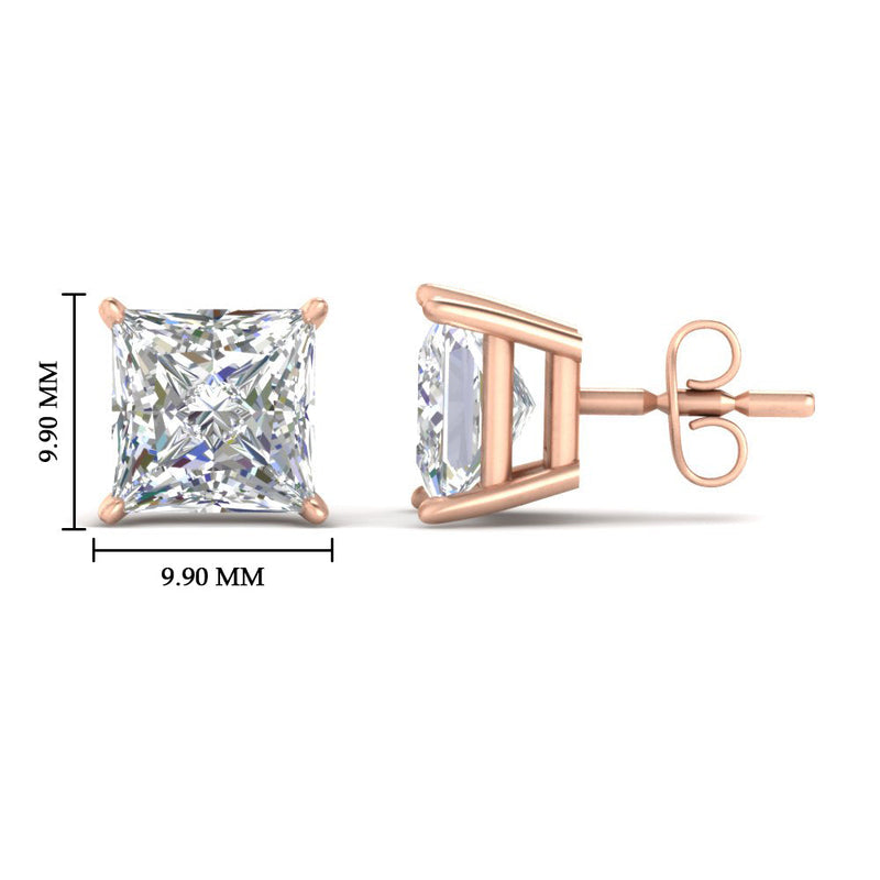 Princess-Cut Diamond Solitaire Stud Earrings (1 - 10ct | GIA & IGI Certified)