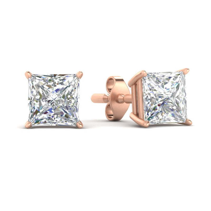 Princess-Cut Diamond Solitaire Stud Earrings (1 - 10ct | GIA & IGI Certified)