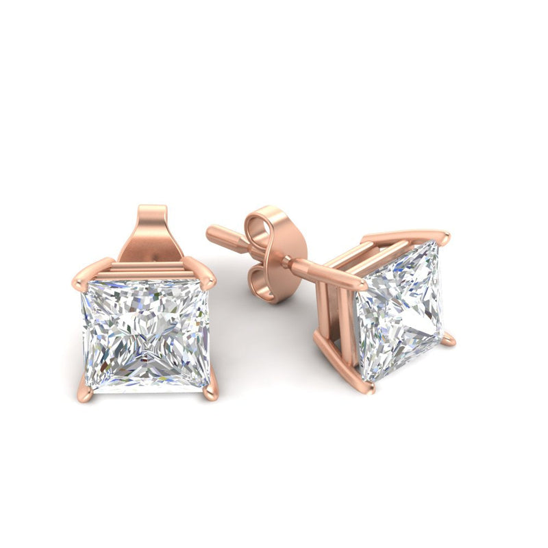Princess-Cut Diamond Solitaire Stud Earrings (1 - 10ct | GIA & IGI Certified)