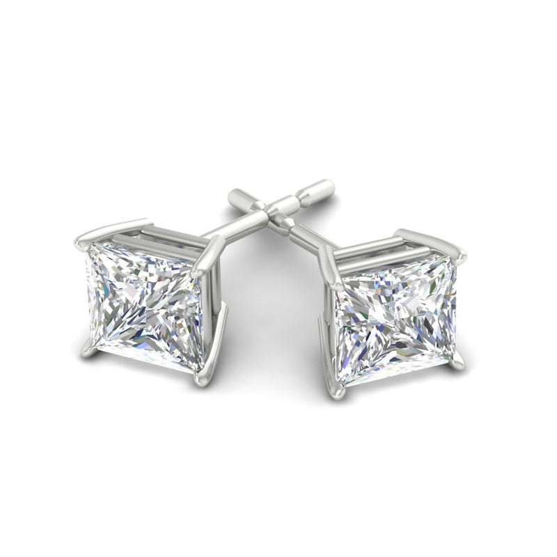 Princess-Cut Diamond Solitaire Stud Earrings (1 - 10ct | GIA & IGI Certified)