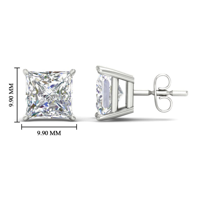 Princess-Cut Diamond Solitaire Stud Earrings (1 - 10ct | GIA & IGI Certified)