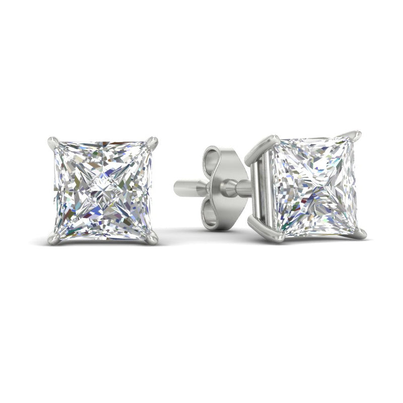 Princess-Cut Diamond Solitaire Stud Earrings (1 - 10ct | GIA & IGI Certified)