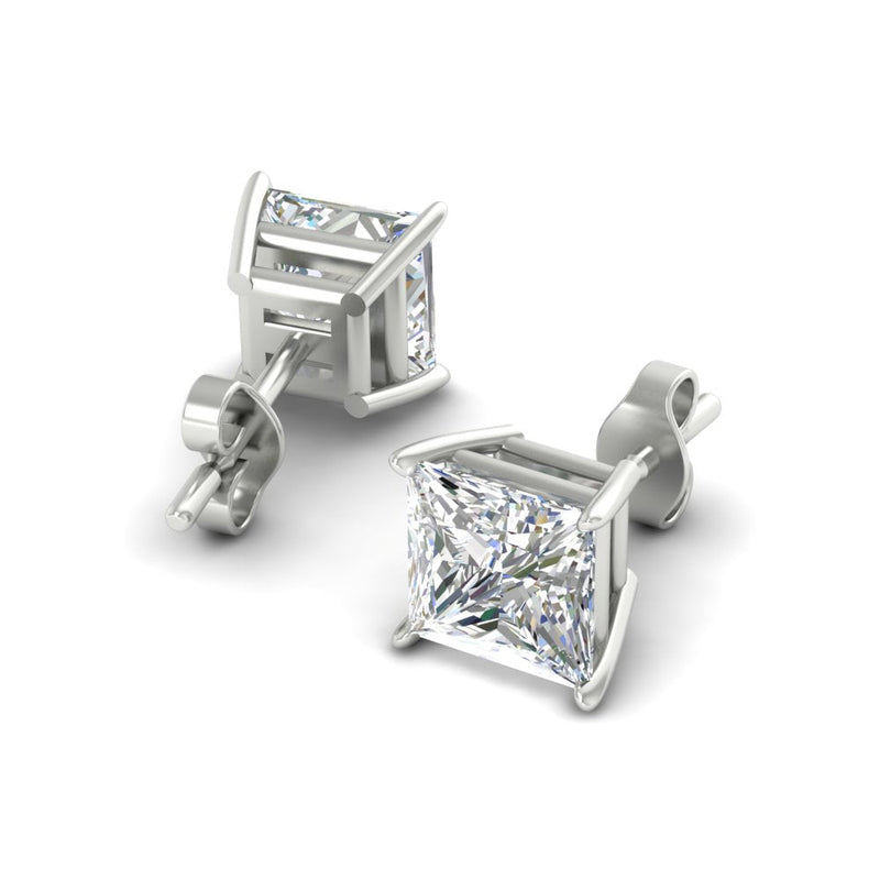 Princess-Cut Diamond Solitaire Stud Earrings (1 - 10ct | GIA & IGI Certified)