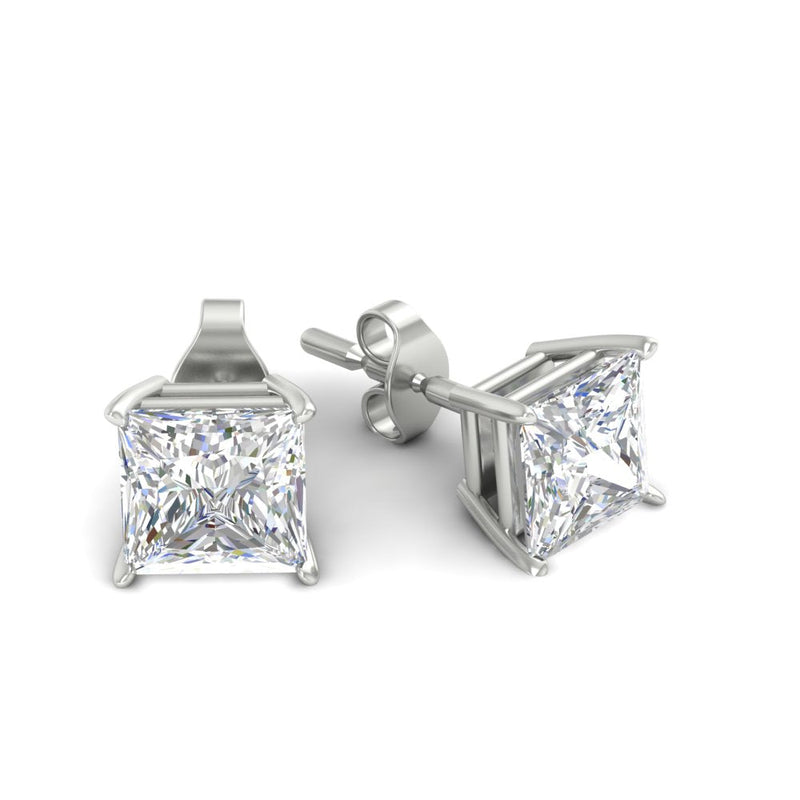 Princess-Cut Diamond Solitaire Stud Earrings (1 - 10ct | GIA & IGI Certified)