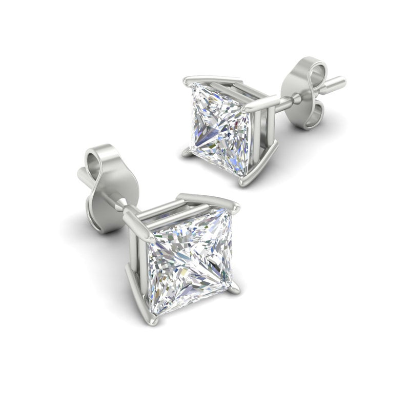 Princess-Cut Diamond Solitaire Stud Earrings (1 - 10ct | GIA & IGI Certified)