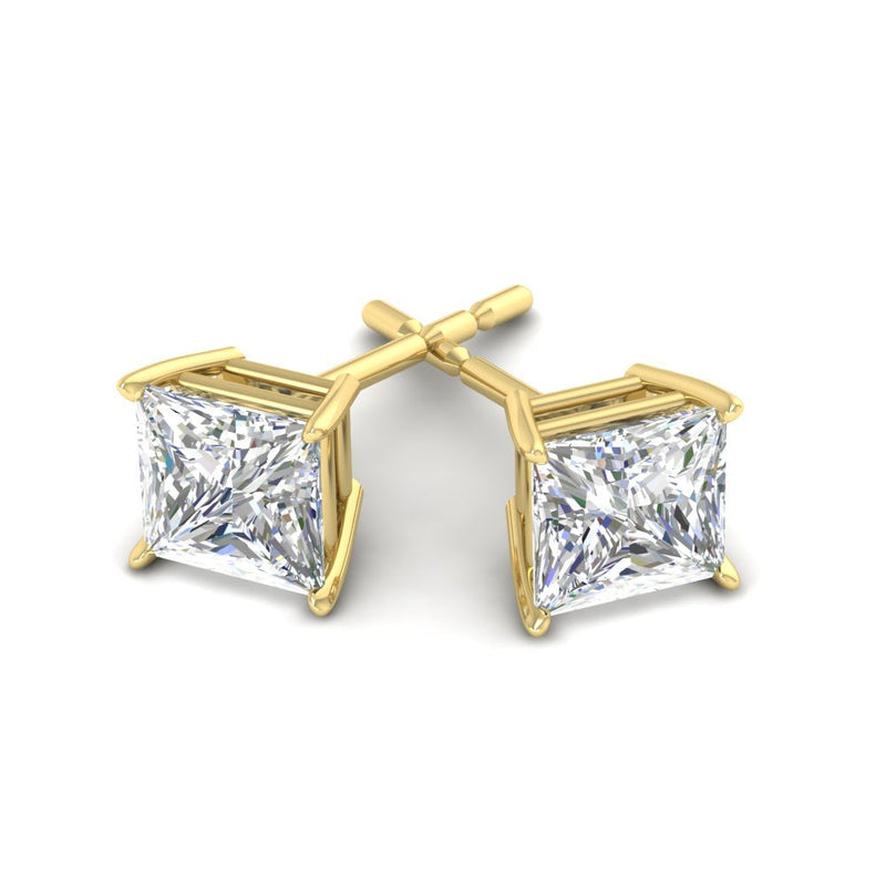 Princess-Cut Diamond Solitaire Stud Earrings (1 - 10ct | GIA & IGI Certified)