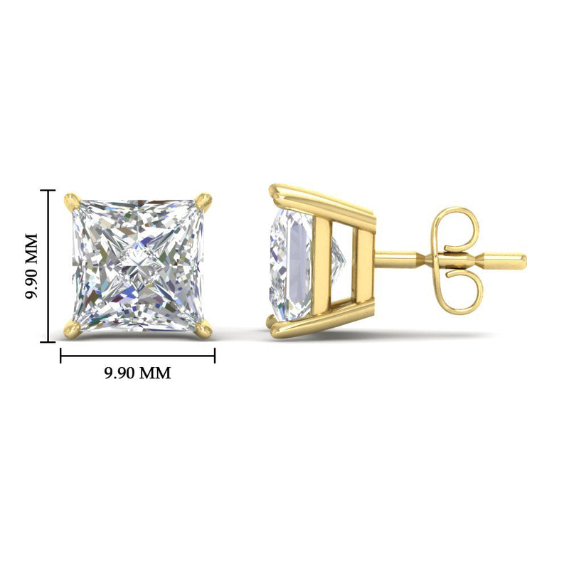 Princess-Cut Diamond Solitaire Stud Earrings (1 - 10ct | GIA & IGI Certified)