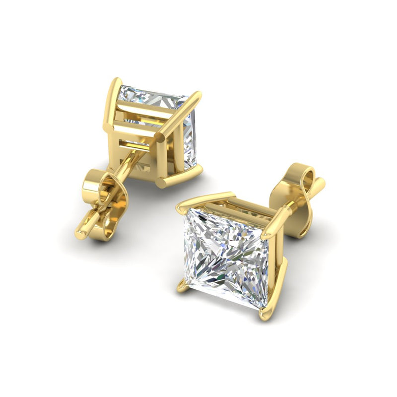 Princess-Cut Diamond Solitaire Stud Earrings (1 - 10ct | GIA & IGI Certified)