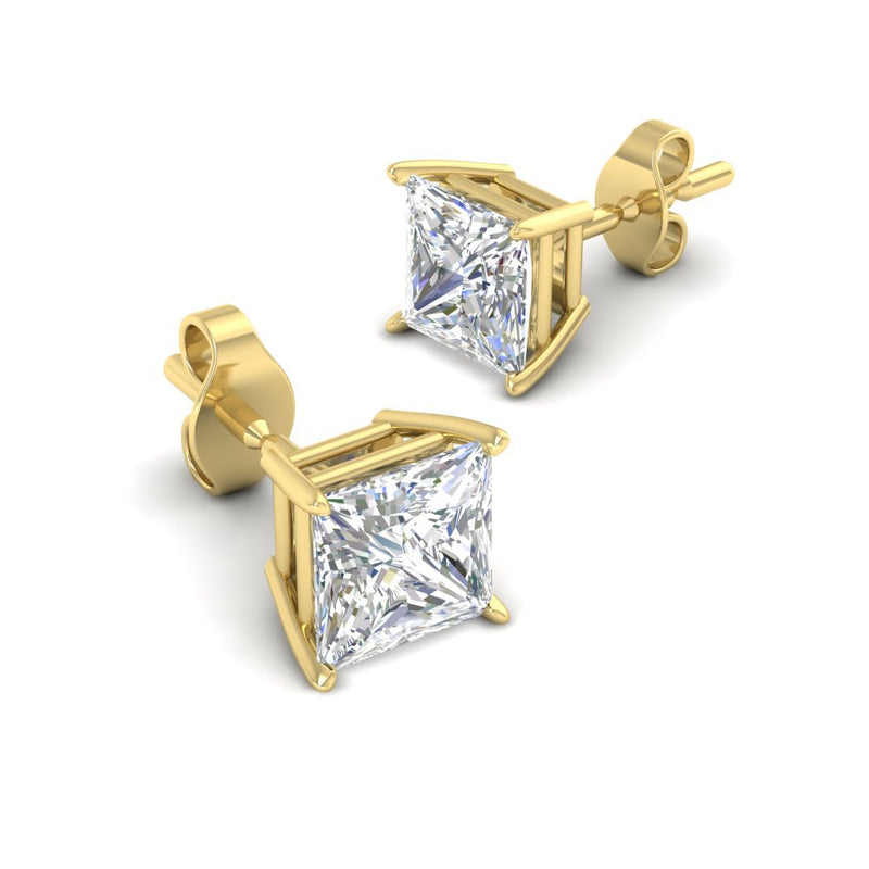 Princess-Cut Diamond Solitaire Stud Earrings (1 - 10ct | GIA & IGI Certified)