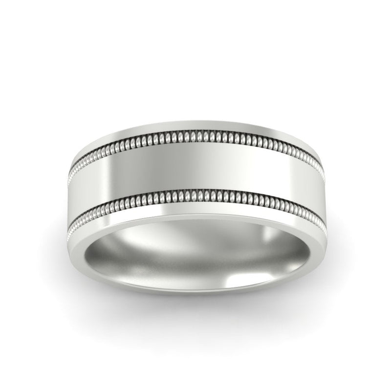 5 mm Mens Band Double Milgrain