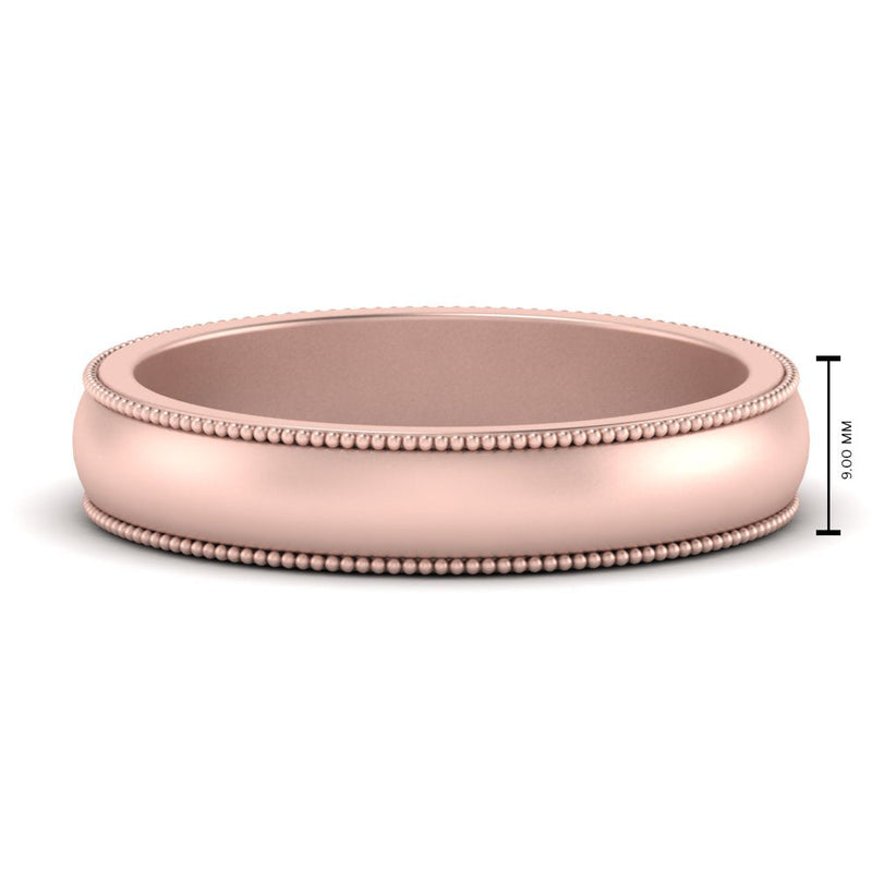 Milgrain Matte Finish Mens Band