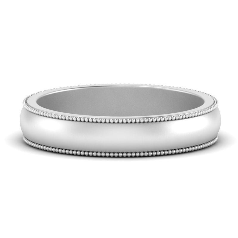 Milgrain Matte Finish Mens Band