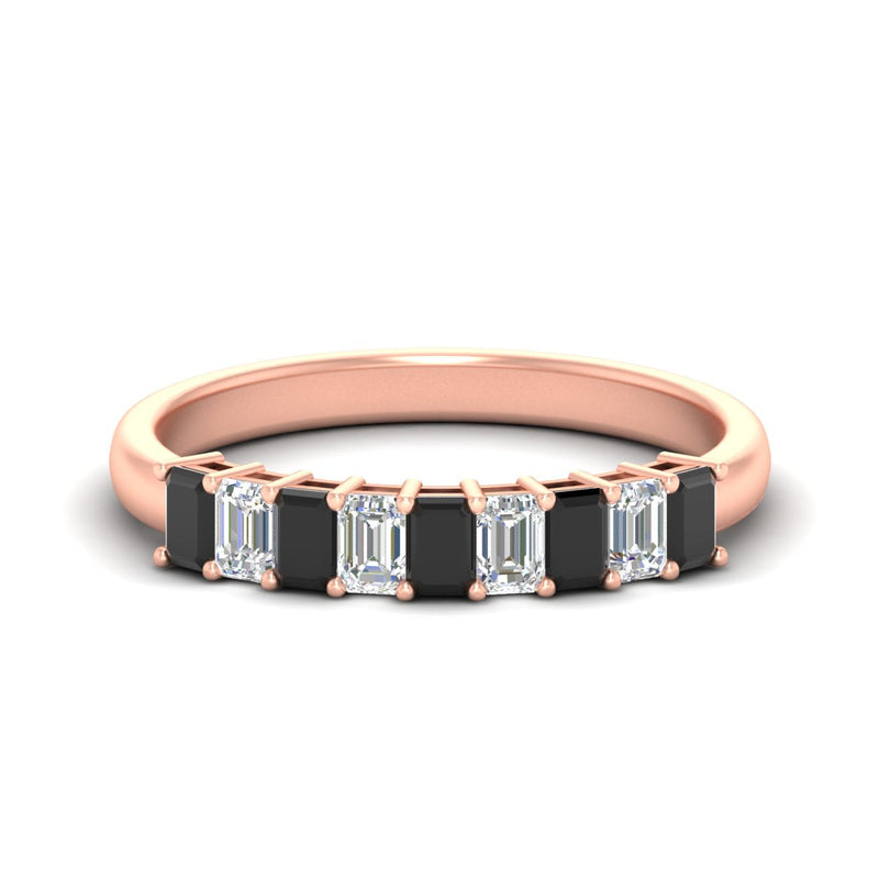 1 Carat Nine Stone Emerald Cut Wedding Band