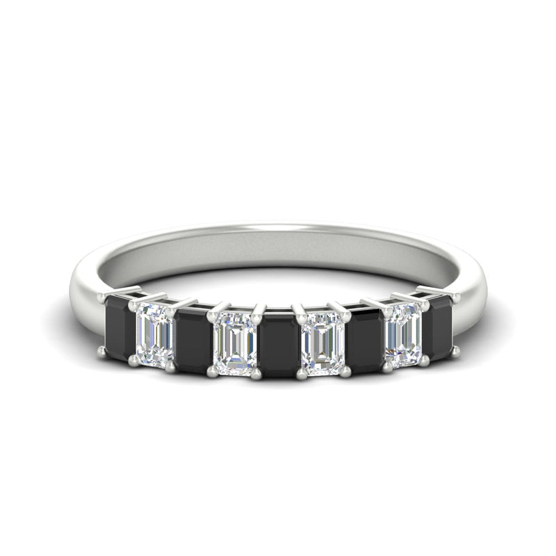1 Carat Nine Stone Emerald Cut Wedding Band