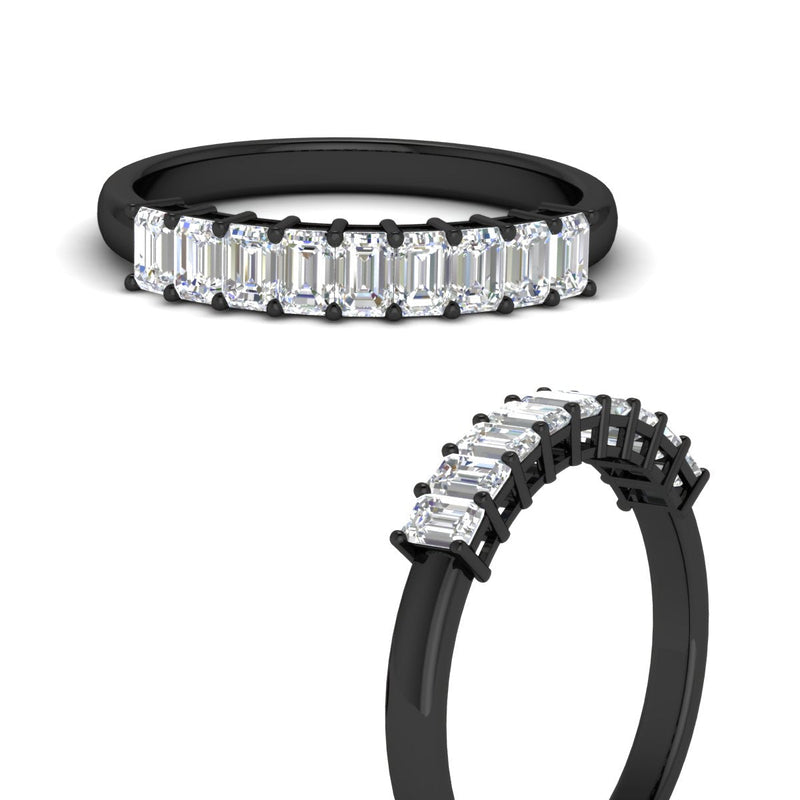 1 Carat Nine Stone Emerald Cut Wedding Band