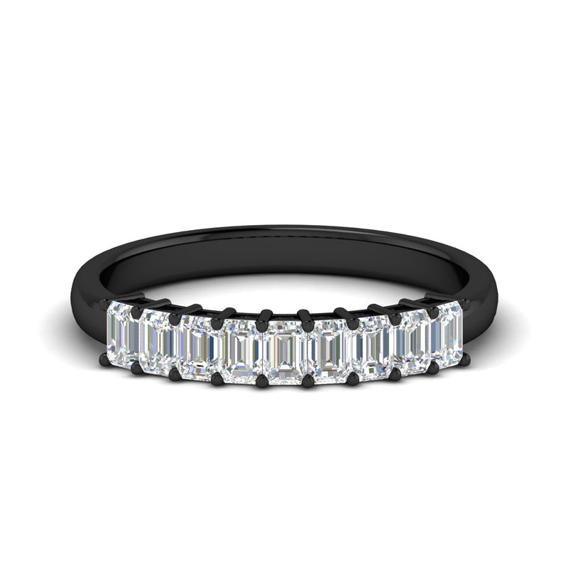 1 Carat Nine Stone Emerald Cut Wedding Band