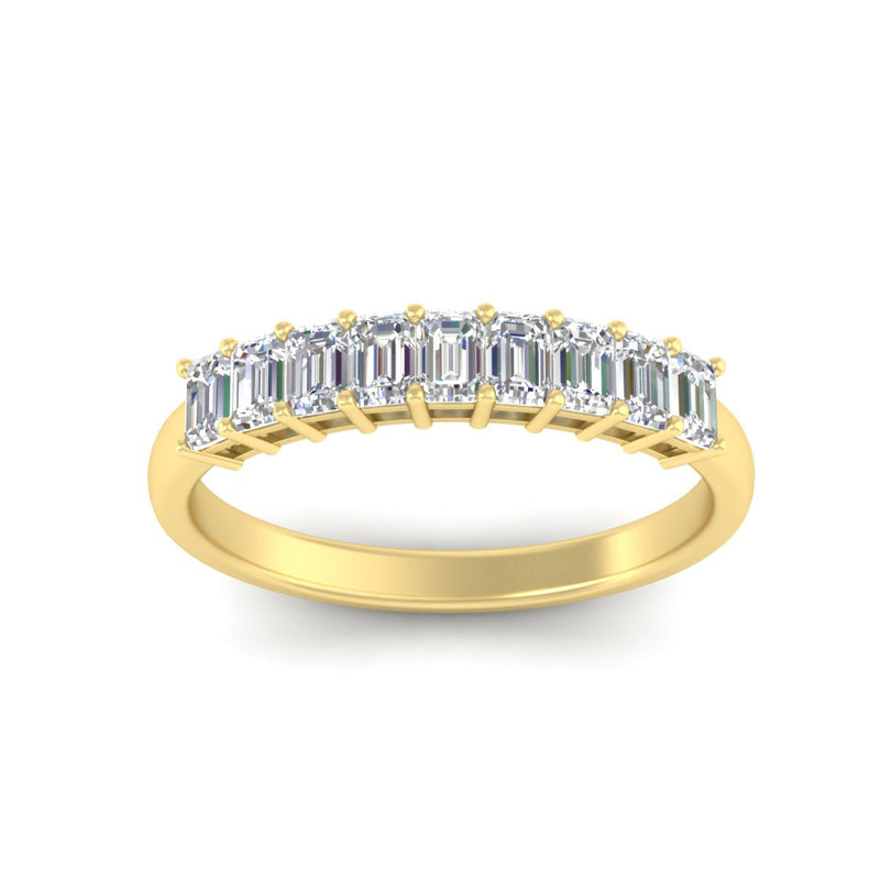 1 Carat Nine Stone Emerald Cut Wedding Band