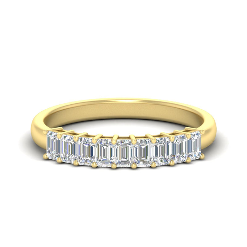 1 Carat Nine Stone Emerald Cut Wedding Band