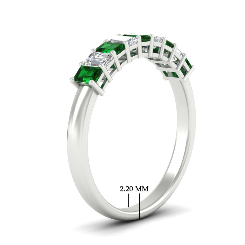 1 Carat Nine Stone Emerald Cut Wedding Band