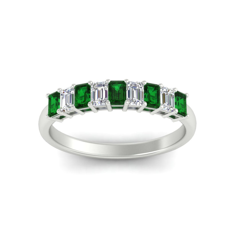 1 Carat Nine Stone Emerald Cut Wedding Band