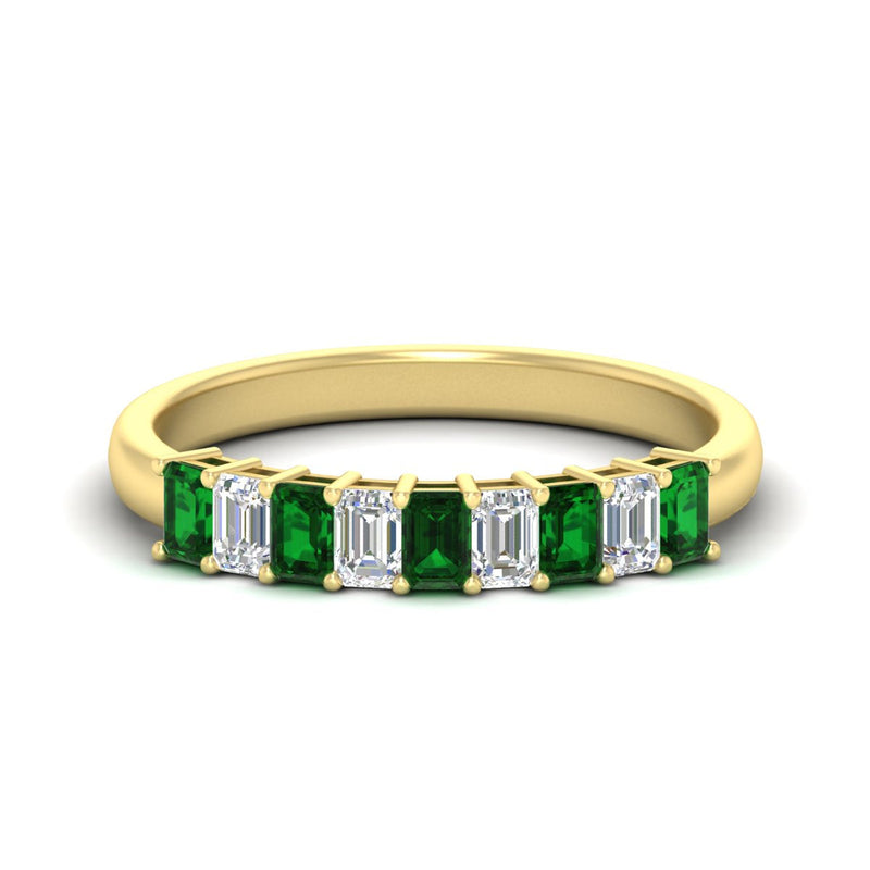 1 Carat Nine Stone Emerald Cut Wedding Band