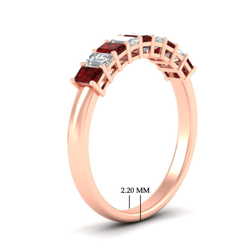1 Carat Nine Stone Emerald Cut Wedding Band