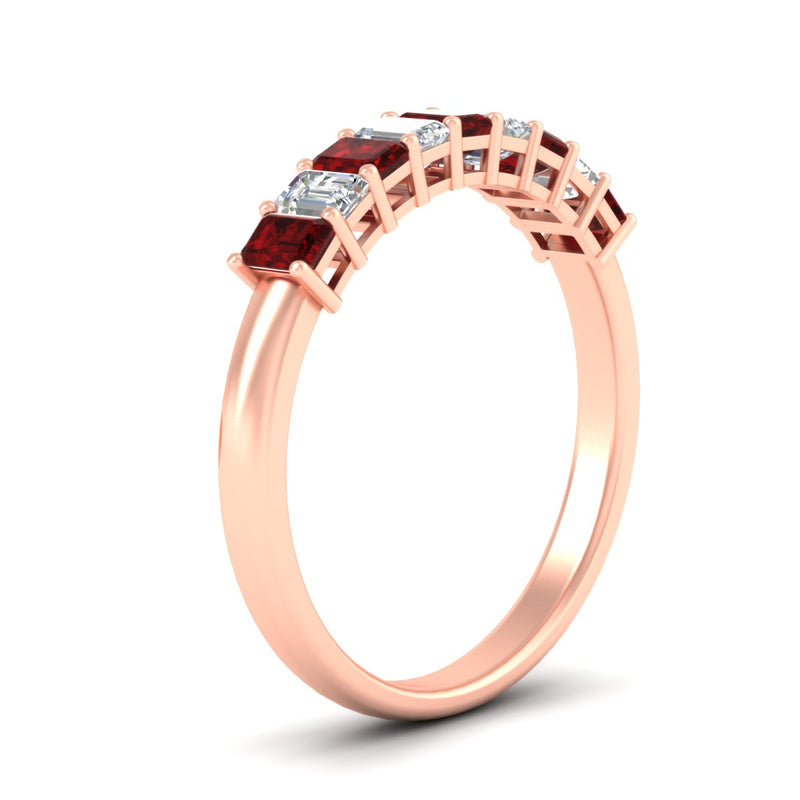 1 Carat Nine Stone Emerald Cut Wedding Band