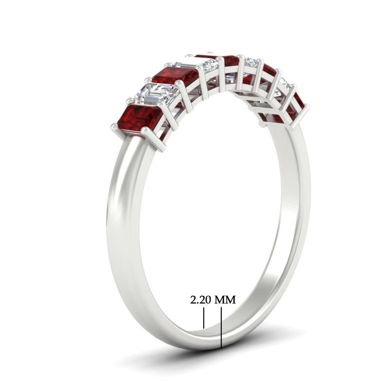 1 Carat Nine Stone Emerald Cut Wedding Band