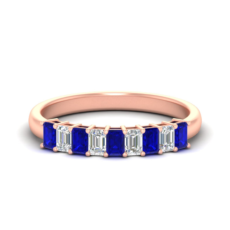 1 Carat Nine Stone Emerald Cut Wedding Band