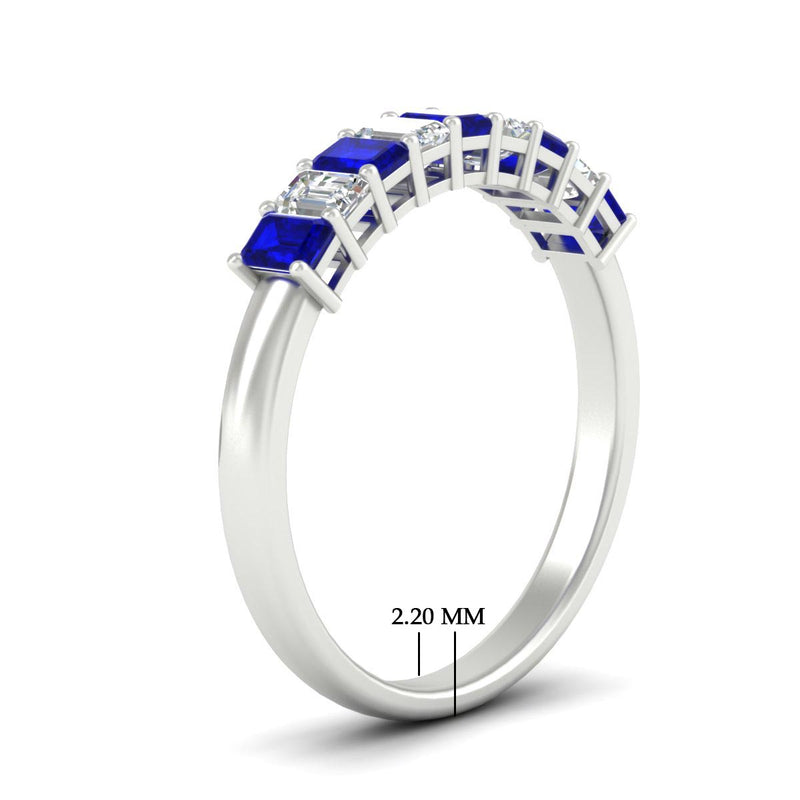 1 Carat Nine Stone Emerald Cut Wedding Band