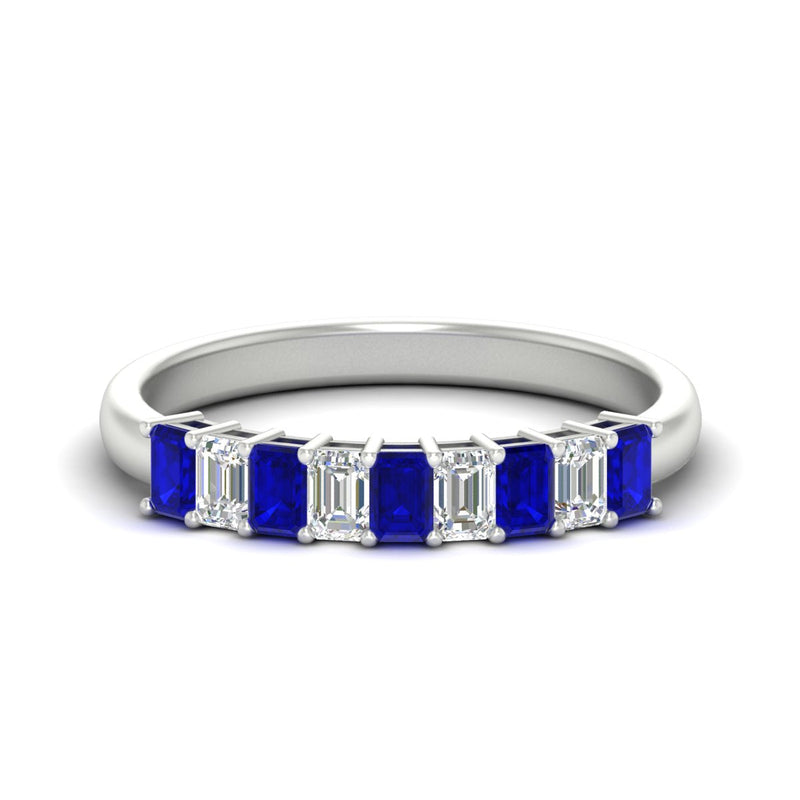 1 Carat Nine Stone Emerald Cut Wedding Band