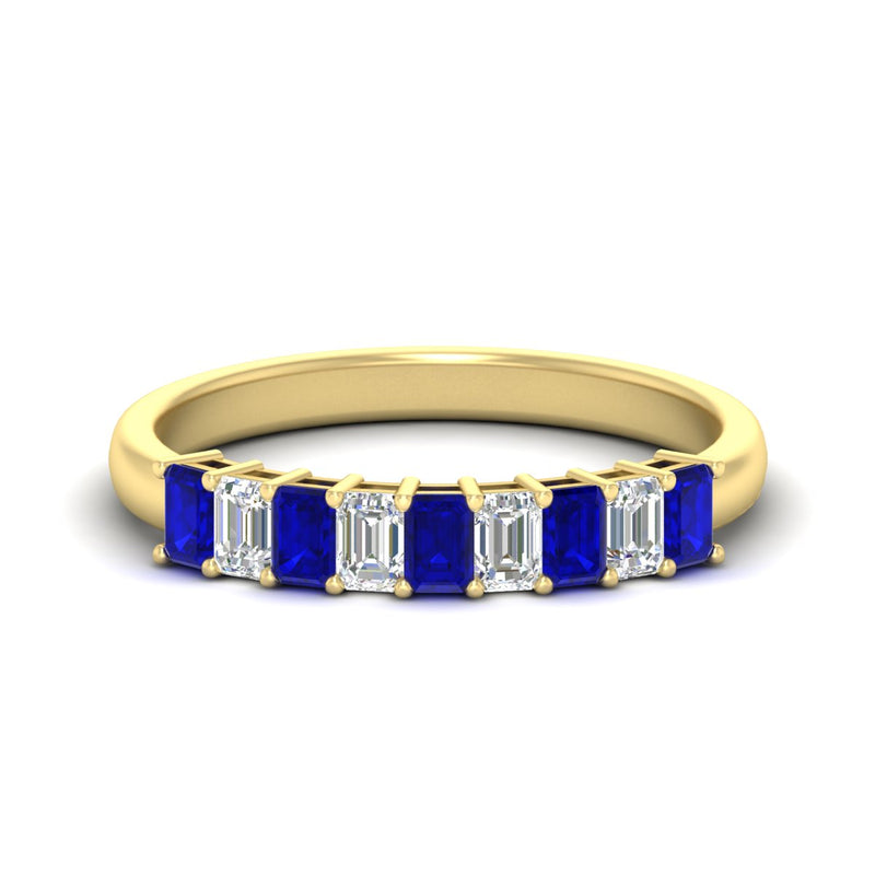 1 Carat Nine Stone Emerald Cut Wedding Band