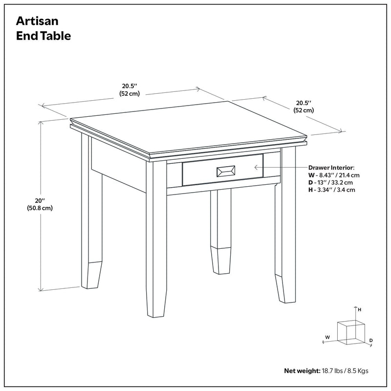 Artisan - End Table - Russet Brown