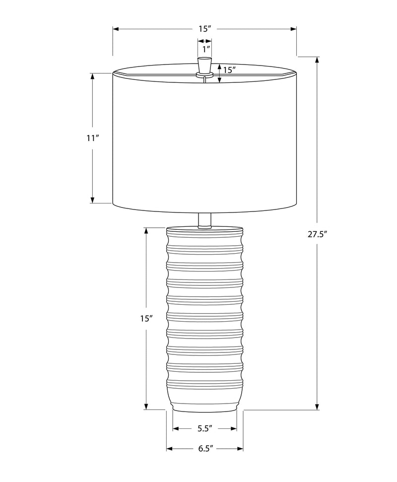28"h Cream Resin Table Lamp with Ivory Linen Shade