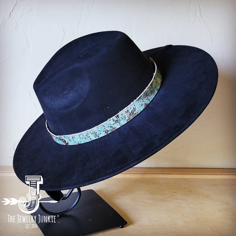 Turquoise Metallic Embossed Leather Hat Band Only 950q