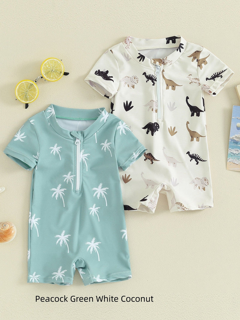 Children's Coconut Tree Printed Swimsuit