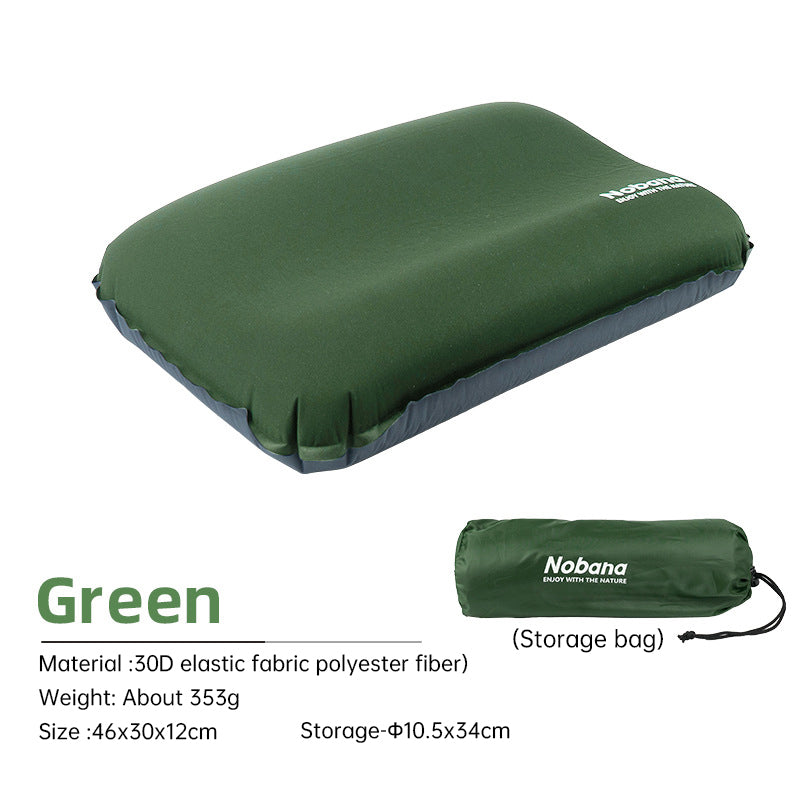 Outdoor 3D Sponge Automatic Inflatable Travel Pillow
