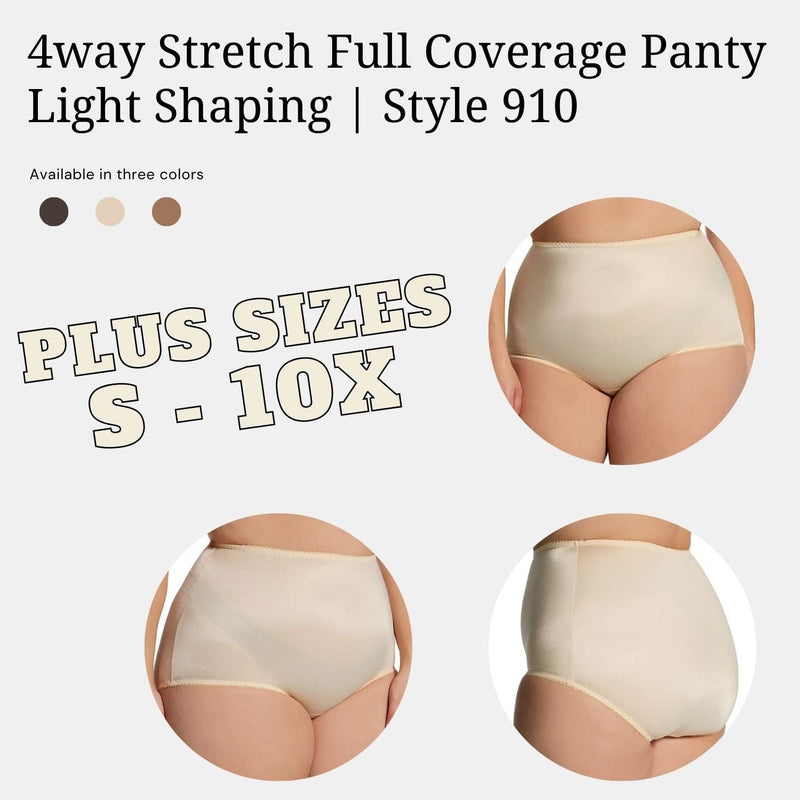 Style 910 | 4way Stretch Full Coverage Panty, Light Shaping