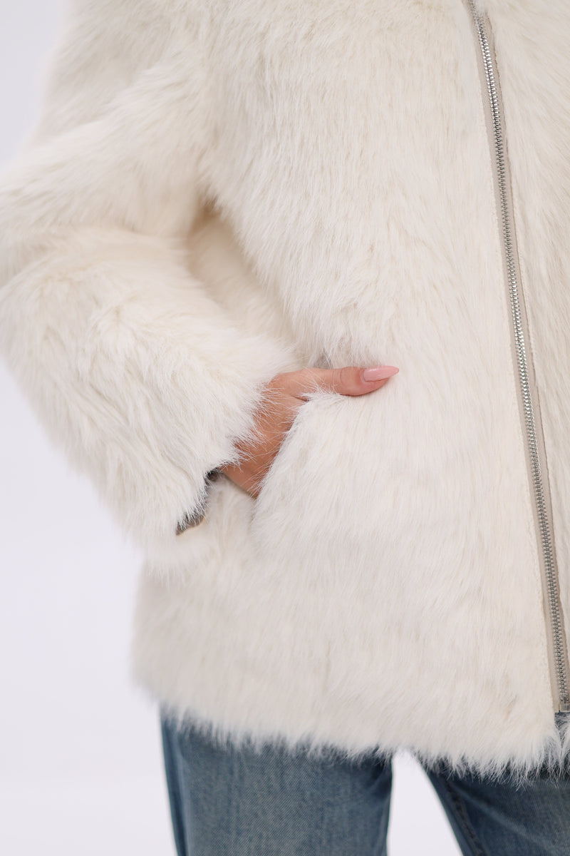 ⇆ Reversible Hooded Wool Blend Jacket