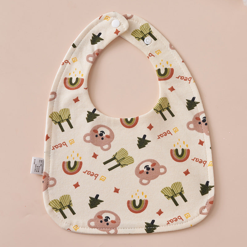 Babys Pure Cotton U-shaped Bib Waterproof Baby Bib