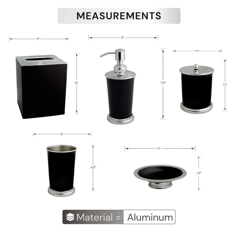 The Maebrie Collection - Elegant Modern Bathroom Décor Accessories Set of 5