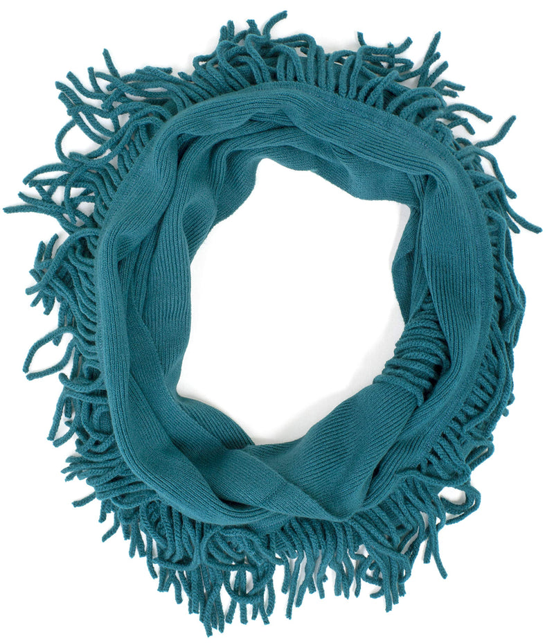 stylesilove Knitted Lightweight Infinity Fringe Women Fashion Scarf - 3 Colors