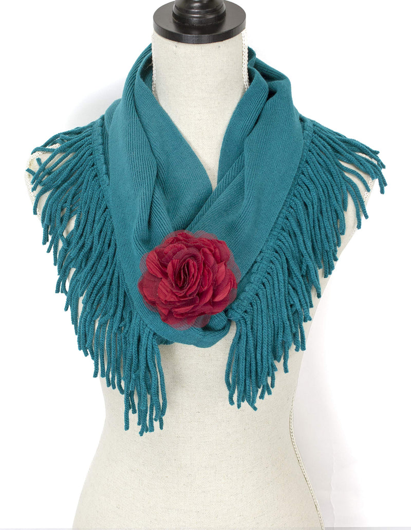 stylesilove Knitted Lightweight Infinity Fringe Women Fashion Scarf - 3 Colors
