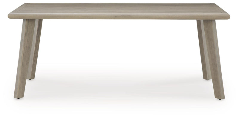 Cliff Trails - Rectangle Dining Table With Umbrella Option - Beige