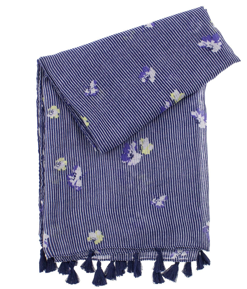 stylesilove Women Cozy Tassels Oblong Cotton Scarf Lightweight Shawls Wrap