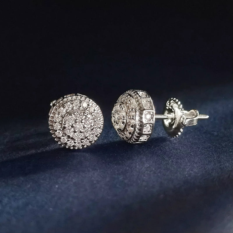 925 Sterling Silver Moissanite Round Stud Earrings - Wedding Birthday Gift