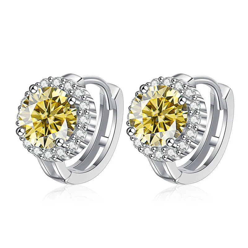 925 Sterling Silver D Color Moissanite Stud Earrings For Women Wedding