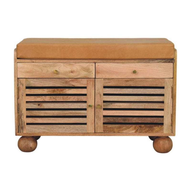 Shutter Shoe Rack With 2 Drawers - Beige