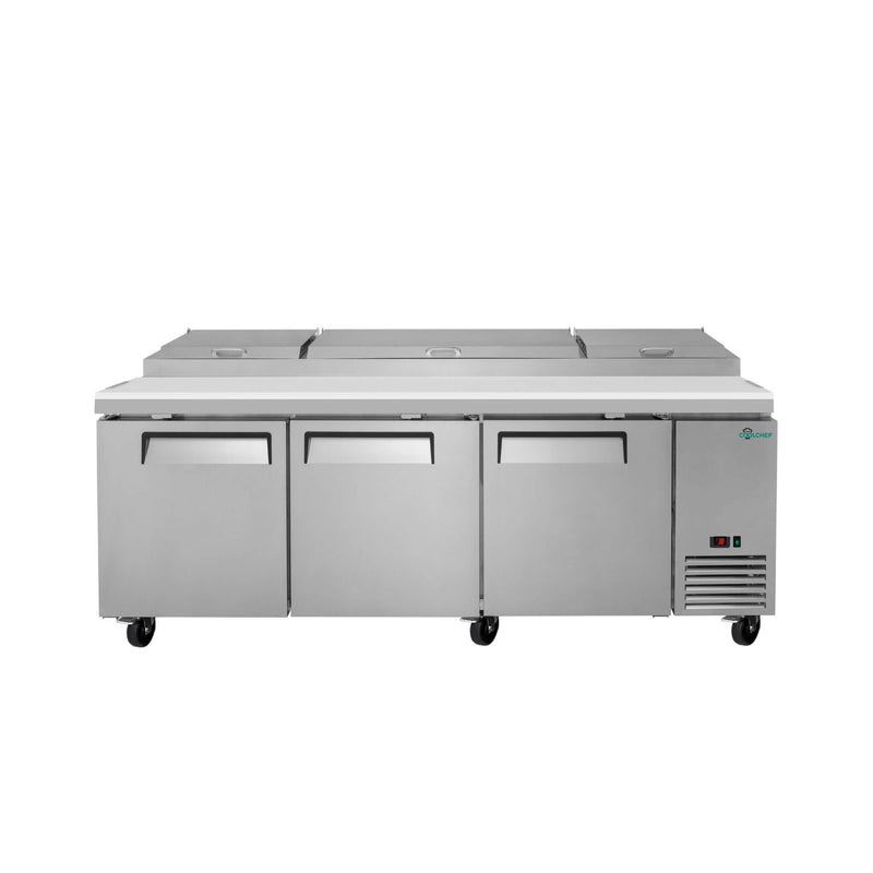 Heavy-Duty 93" Commercial Stainless Steel Pizza Prep Table With Refrigeration (SAK52193)
